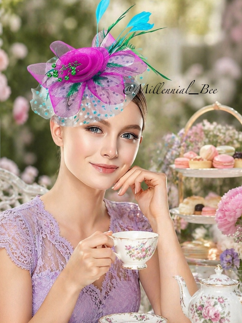 Kentucky Derby Fascinator Hat Beautiful Color Tea Party Derby